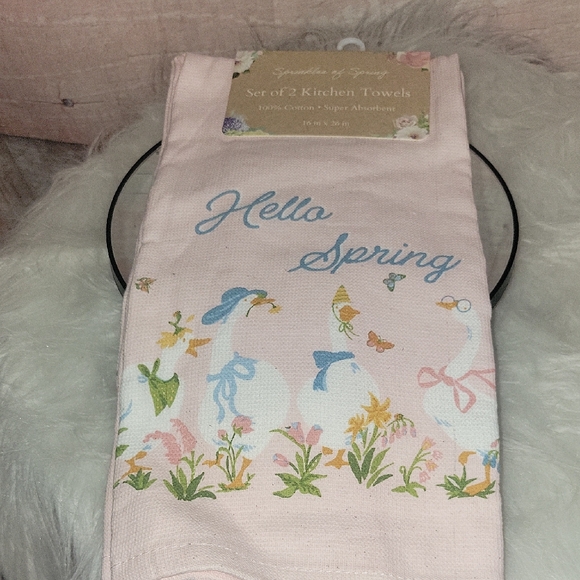Sprinkles Of Spring Other - Spring Kitchen Towels 🪿🪷💐